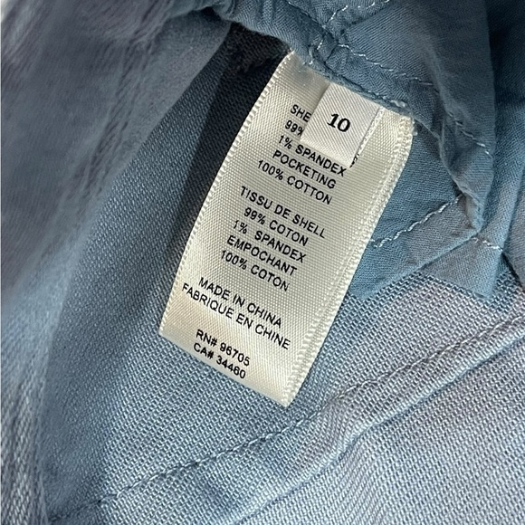 NEW Rebecca Taylor Shorts High Waist Chino Twill Blue Cotton Short Size 10 - Picture 7 of 16